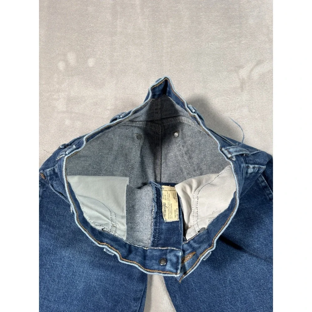 Vintage 80s Wrangler 13mwz Cowboy Cut Jeans Size 26x32 Blue Western MADE IN USA